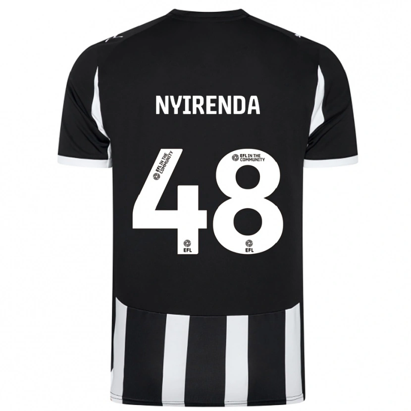 Danxen Dámské Themba Nyirenda #48 Černá Bílá Domů Hráčské Dresy 2025/26 Dres