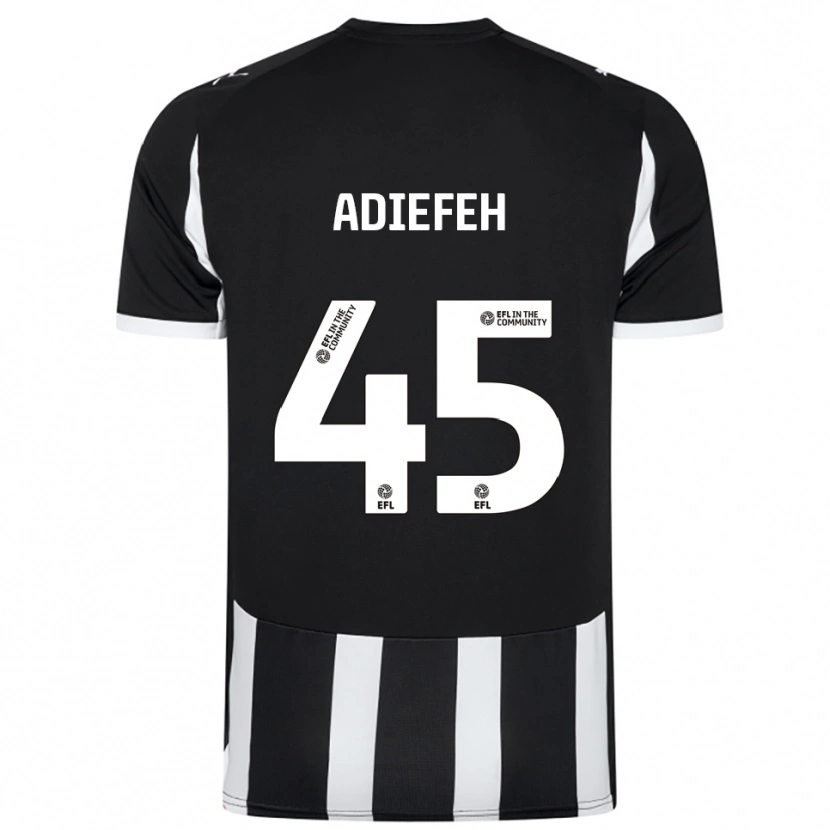 Danxen Dámské Daniel Adiefeh #45 Černá Bílá Domů Hráčské Dresy 2025/26 Dres