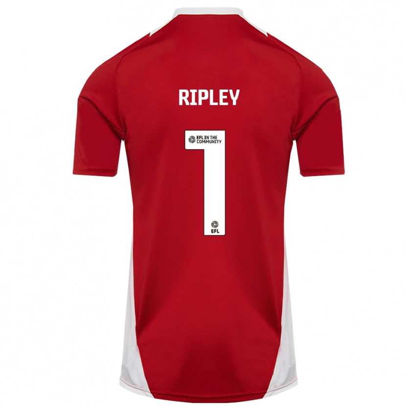 Danxen Dámské Connor Ripley #1 Červená Bílá Zlatá Domů Hráčské Dresy 2025/26 Dres