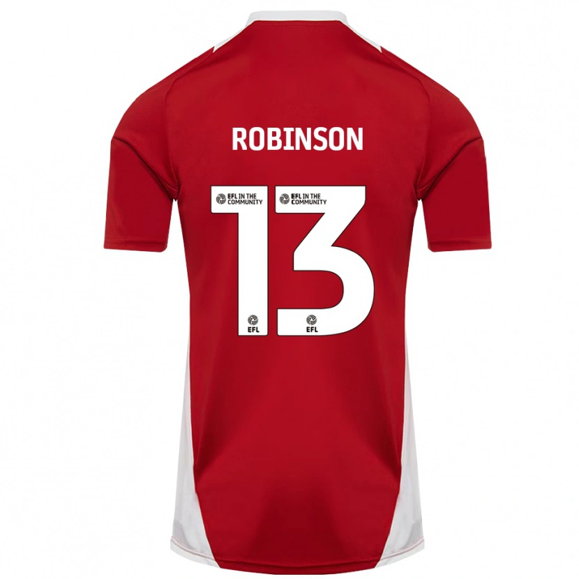 Danxen Dámské Anton Robinson #13 Červená Bílá Zlatá Domů Hráčské Dresy 2025/26 Dres