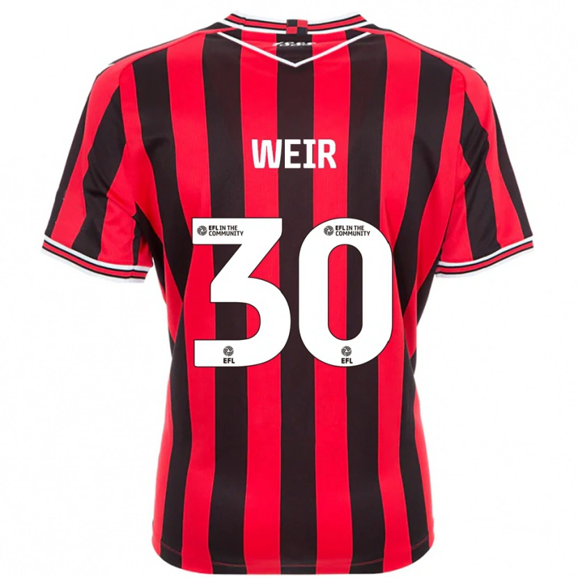 Danxen Dámské Evan Weir #30 Červená Černá Domů Hráčské Dresy 2025/26 Dres