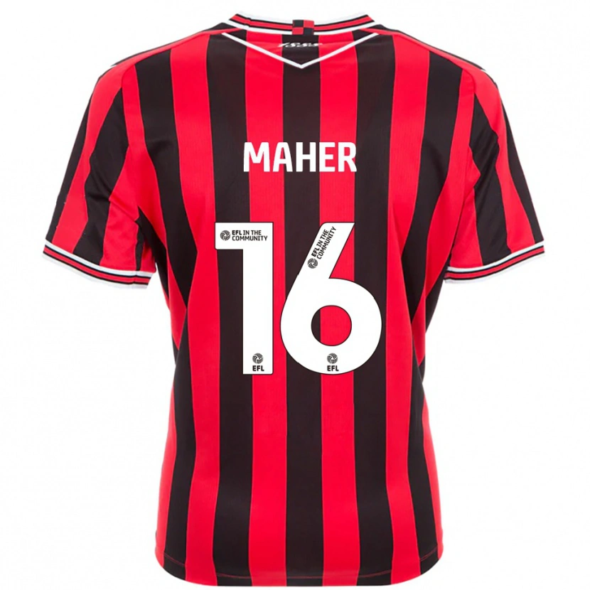 Danxen Dámské Ronan Maher #16 Červená Černá Domů Hráčské Dresy 2025/26 Dres