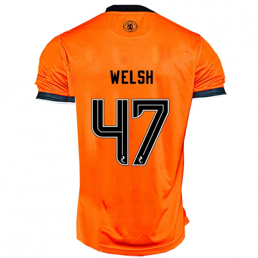Danxen Dámské Harry Welsh #47 Oranžová Černá Domů Hráčské Dresy 2025/26 Dres