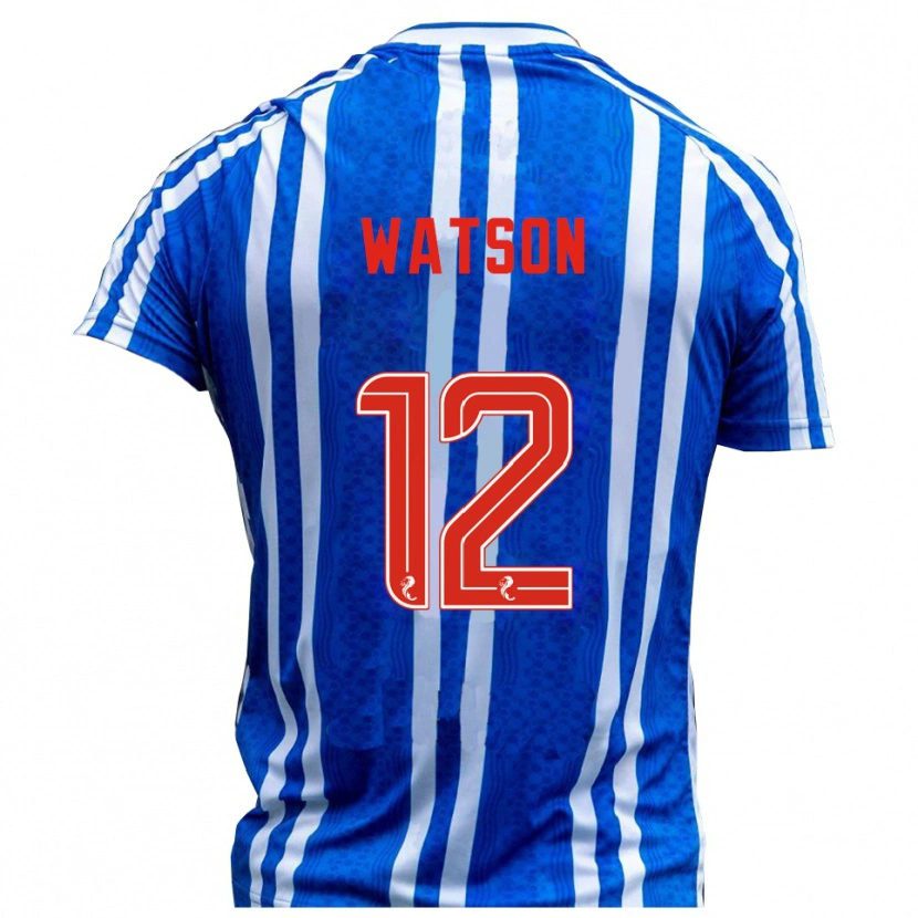 Danxen Dámské David Watson #12 Modrá Bílá Domů Hráčské Dresy 2025/26 Dres