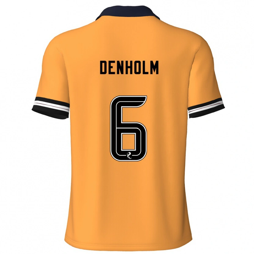 Danxen Dámské Aidan Denholm #6 Žlutá Černá Domů Hráčské Dresy 2025/26 Dres