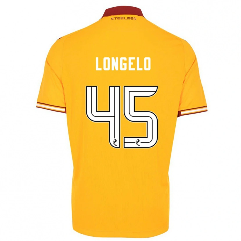 Danxen Dámské Emmanuel Longelo #45 Žlutá Vínová Domů Hráčské Dresy 2025/26 Dres
