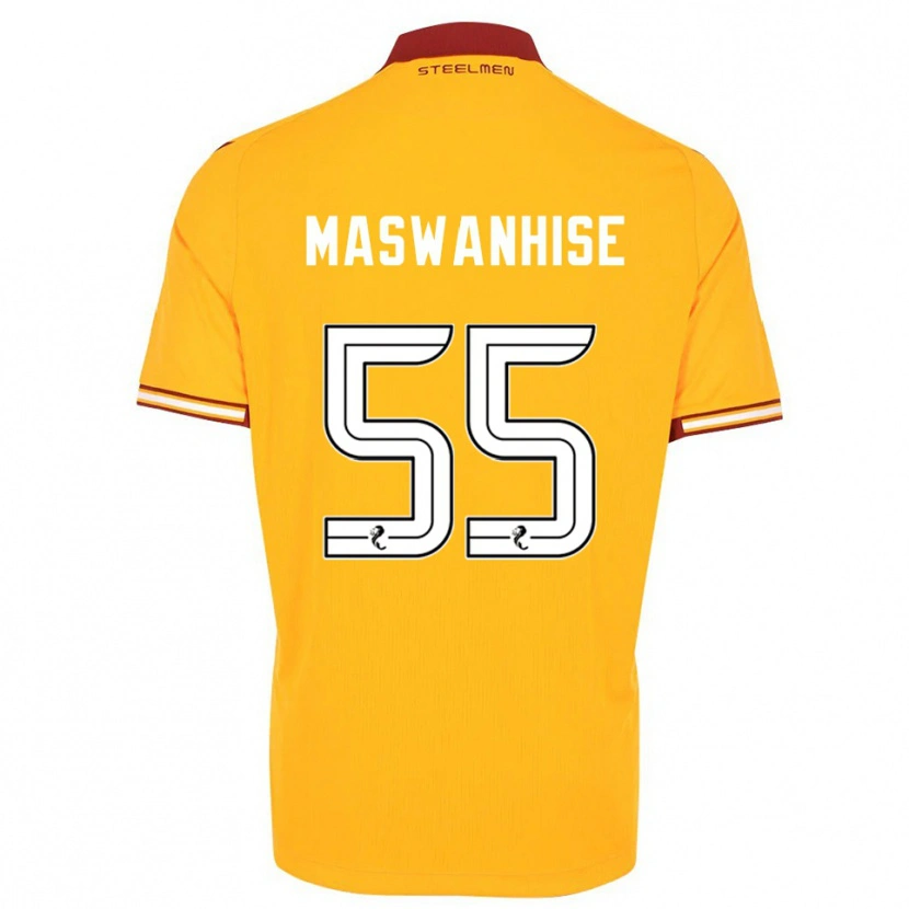 Danxen Dámské Tawanda Maswanhise #55 Žlutá Vínová Domů Hráčské Dresy 2025/26 Dres