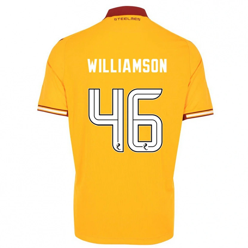 Danxen Dámské Scott Williamson #46 Žlutá Vínová Domů Hráčské Dresy 2025/26 Dres