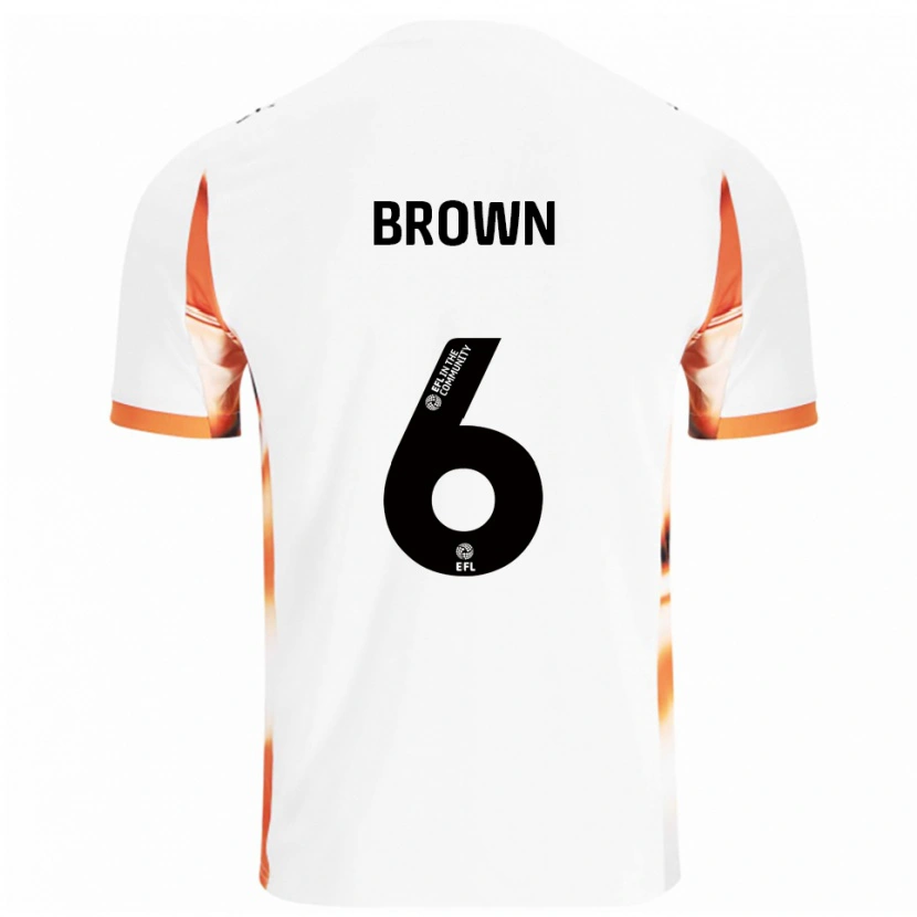 Danxen Dámské Jordan Brown #6 Bílá Oranžová Černá Daleko Hráčské Dresy 2025/26 Dres
