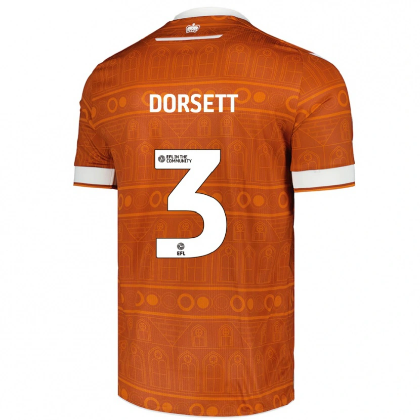 Danxen Dámské Jeriel Dorsett #3 Oranžová Bílá Daleko Hráčské Dresy 2025/26 Dres