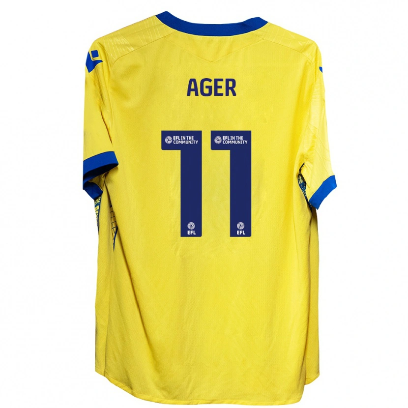 Danxen Dámské Emily Ager #11 Žlutá Modrá Daleko Hráčské Dresy 2025/26 Dres
