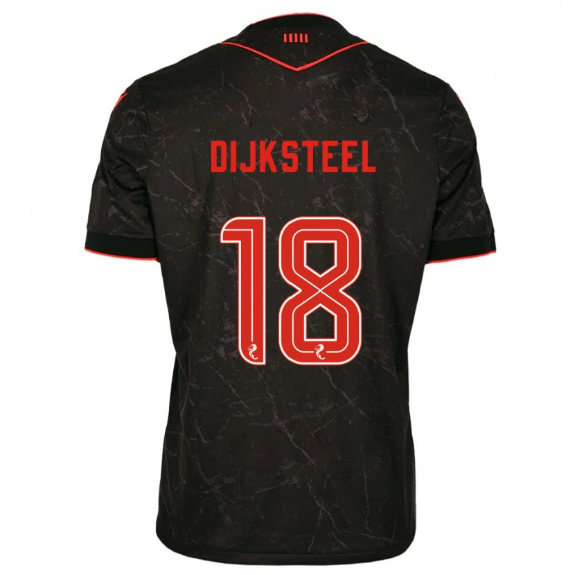 Danxen Dámské Malik Dijksteel #18 Černá Červená Daleko Hráčské Dresy 2025/26 Dres