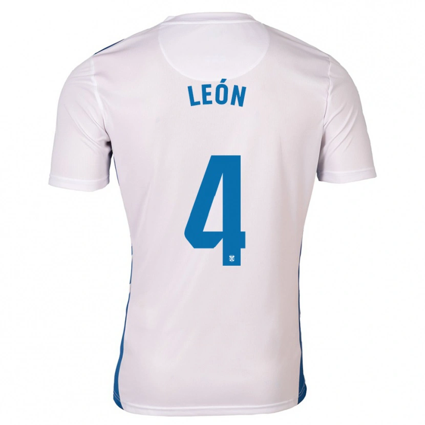 Danxen Dětské José León #4 Bílá Modrá Domů Hráčské Dresy 2025/26 Dres
