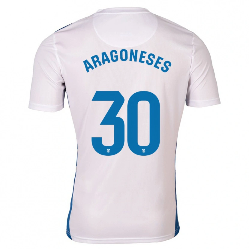 Danxen Dětské Sergio Aragoneses #30 Bílá Modrá Domů Hráčské Dresy 2025/26 Dres