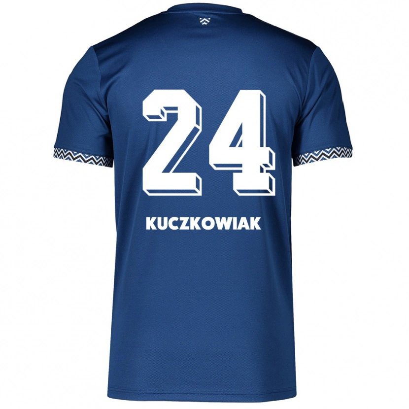 Danxen Dětské Mateusz Kuczkowiak #24 Námořnická Bílá Domů Hráčské Dresy 2025/26 Dres
