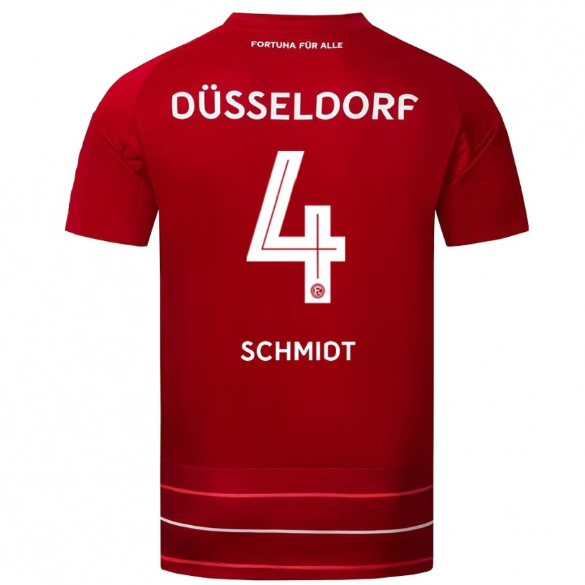 Danxen Dětské Kenneth Schmidt #4 Červená Bílá Domů Hráčské Dresy 2025/26 Dres
