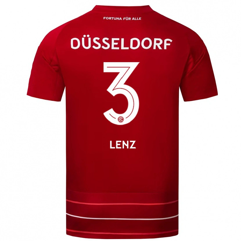 Danxen Dětské Christopher Lenz #3 Červená Bílá Domů Hráčské Dresy 2025/26 Dres