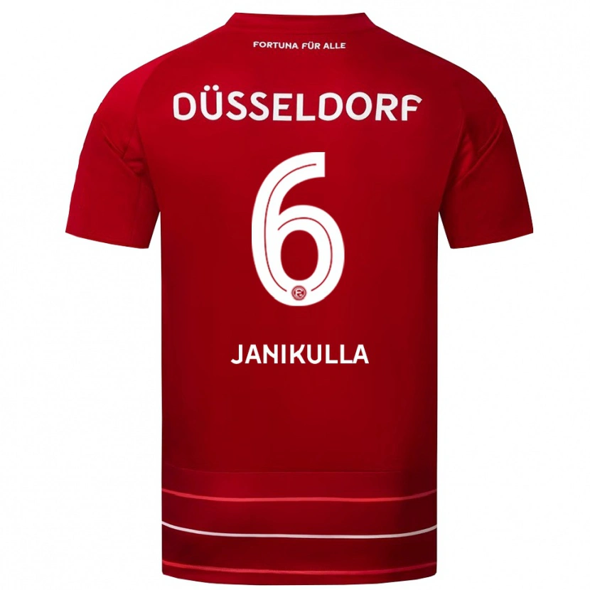 Danxen Dětské Julius Janikulla #6 Červená Bílá Domů Hráčské Dresy 2025/26 Dres