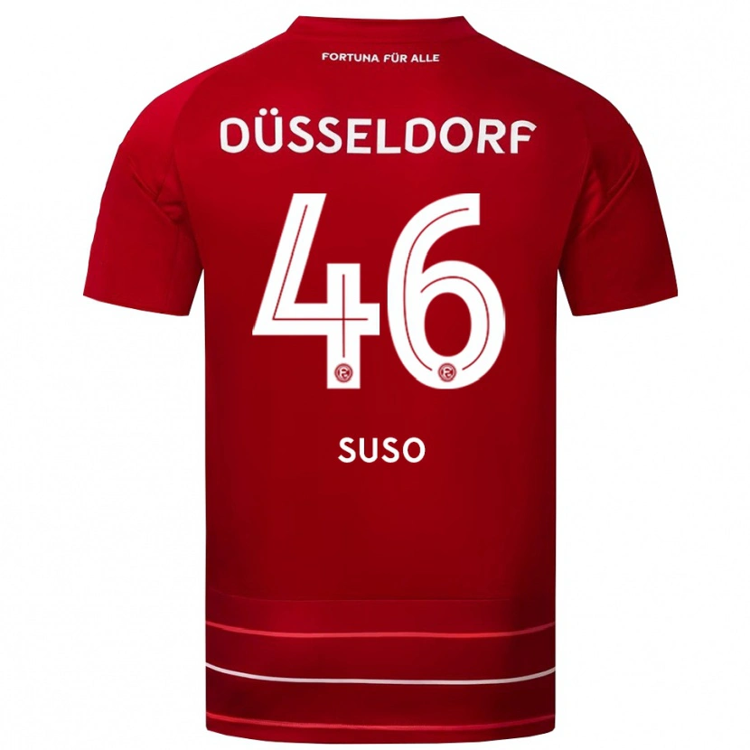 Danxen Dětské Sima Suso #46 Červená Bílá Domů Hráčské Dresy 2025/26 Dres