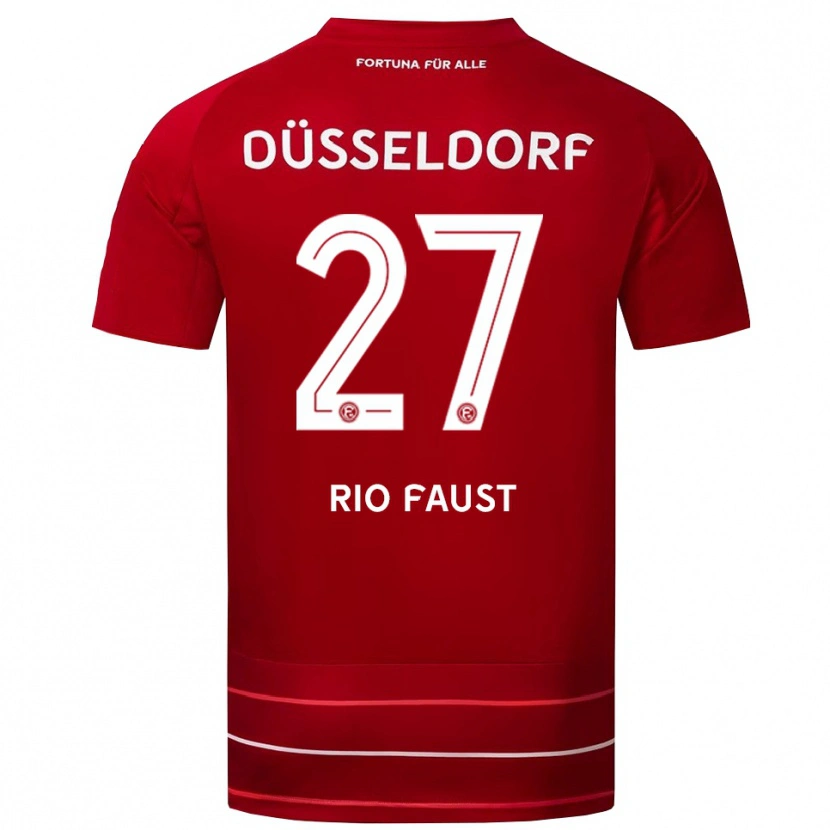Danxen Dětské Rio Faust #27 Červená Bílá Domů Hráčské Dresy 2025/26 Dres