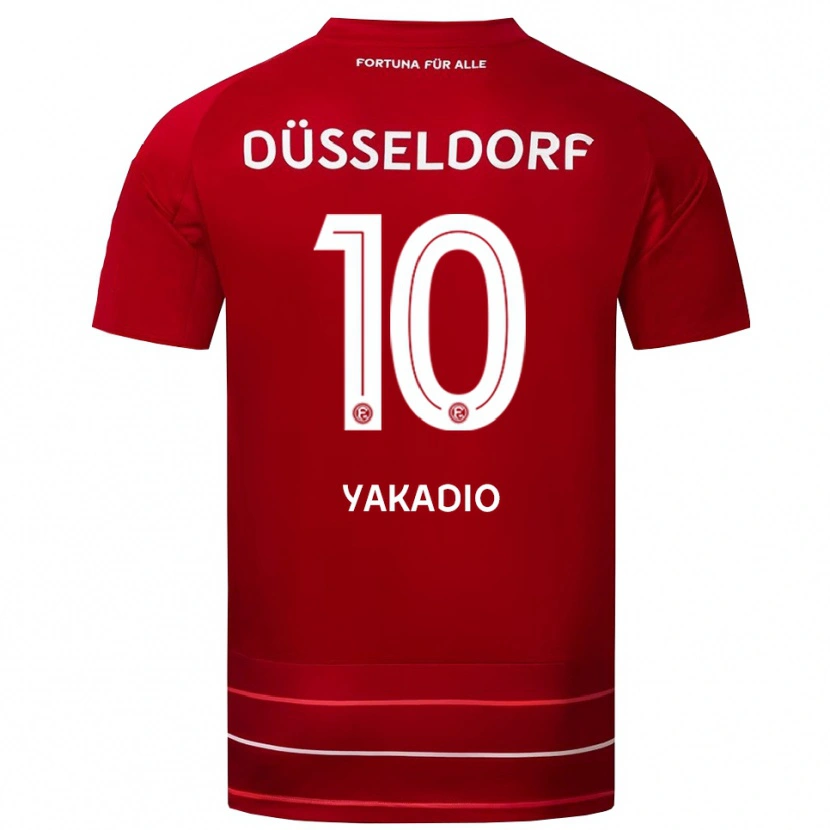Danxen Dětské Johannes Yakadio #10 Červená Bílá Domů Hráčské Dresy 2025/26 Dres