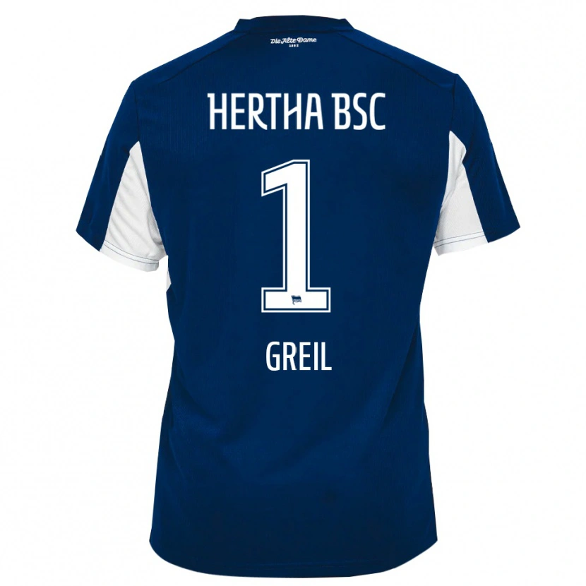Danxen Dětské Luis Greil #1 Bílá Modrá Domů Hráčské Dresy 2025/26 Dres