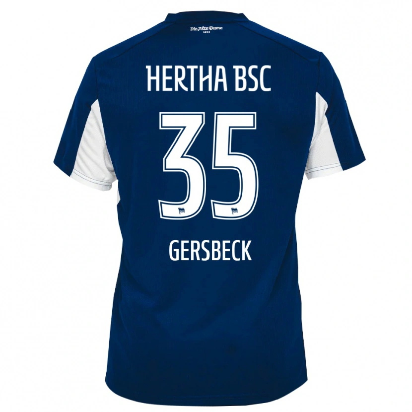 Danxen Dětské Marius Gersbeck #35 Bílá Modrá Domů Hráčské Dresy 2025/26 Dres