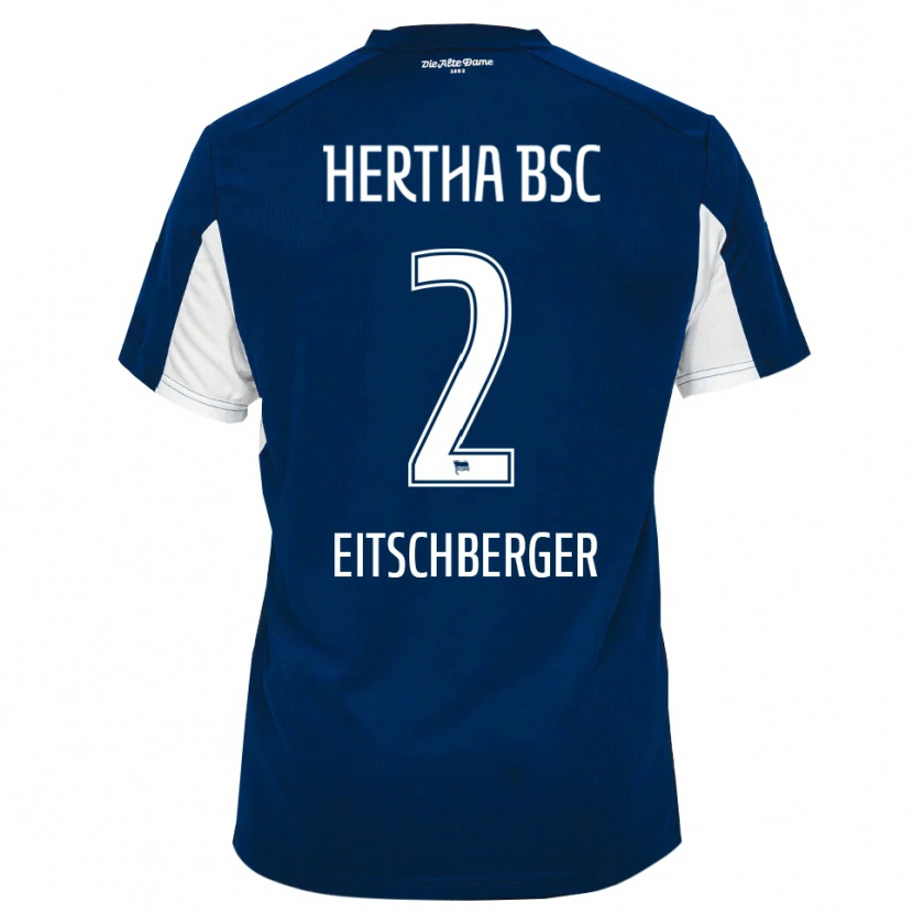 Danxen Dětské Julian Eitschberger #2 Bílá Modrá Domů Hráčské Dresy 2025/26 Dres