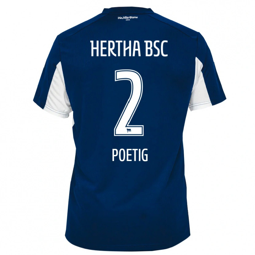 Danxen Dětské David Poetig #2 Bílá Modrá Domů Hráčské Dresy 2025/26 Dres