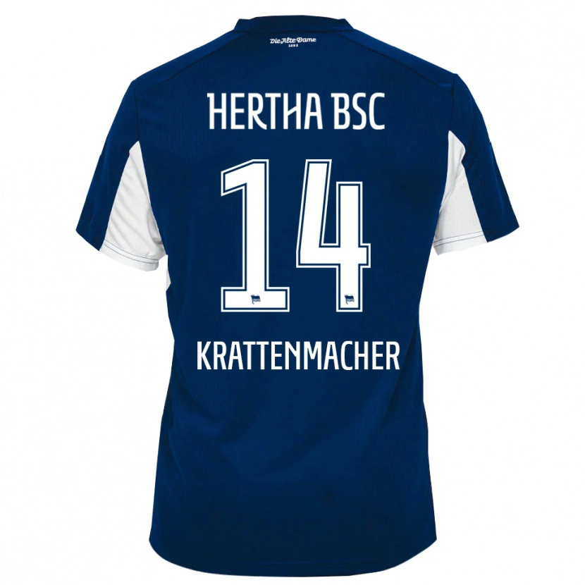 Danxen Dětské Maurice Krattenmacher #14 Bílá Modrá Domů Hráčské Dresy 2025/26 Dres