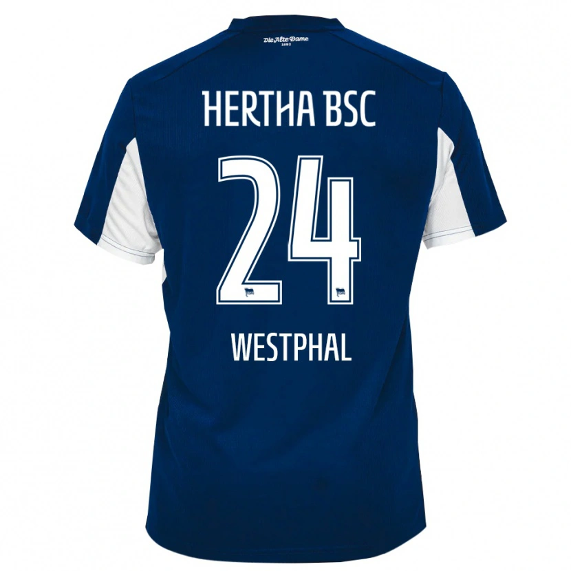 Danxen Dětské Anouk Westphal #24 Bílá Modrá Domů Hráčské Dresy 2025/26 Dres