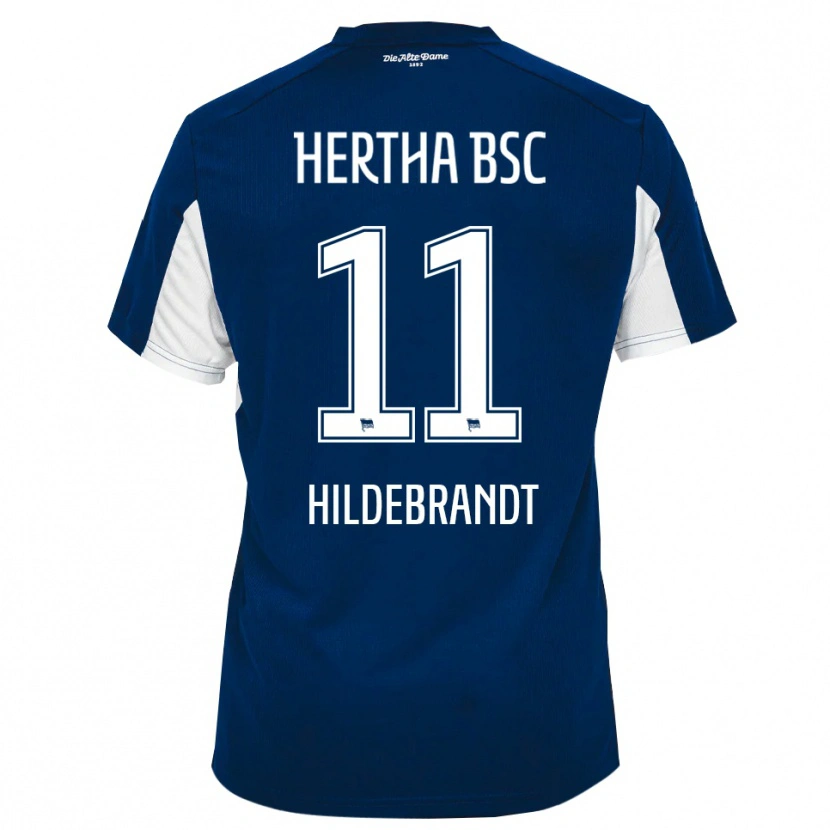 Danxen Dětské Niklas Hildebrandt #11 Bílá Modrá Domů Hráčské Dresy 2025/26 Dres