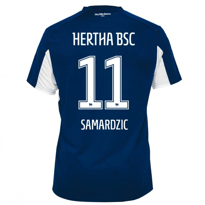 Danxen Dětské Tadija Samardzic #11 Bílá Modrá Domů Hráčské Dresy 2025/26 Dres