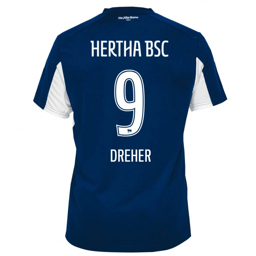 Danxen Dětské Clara Dreher #9 Bílá Modrá Domů Hráčské Dresy 2025/26 Dres