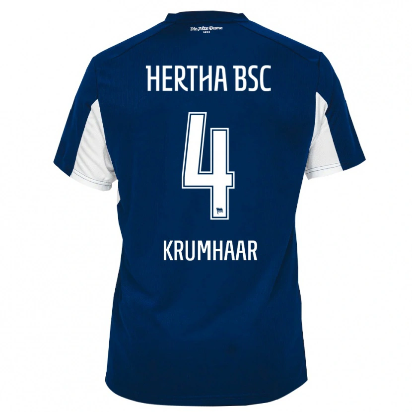 Danxen Dětské Marvin Krumhaar #4 Bílá Modrá Domů Hráčské Dresy 2025/26 Dres