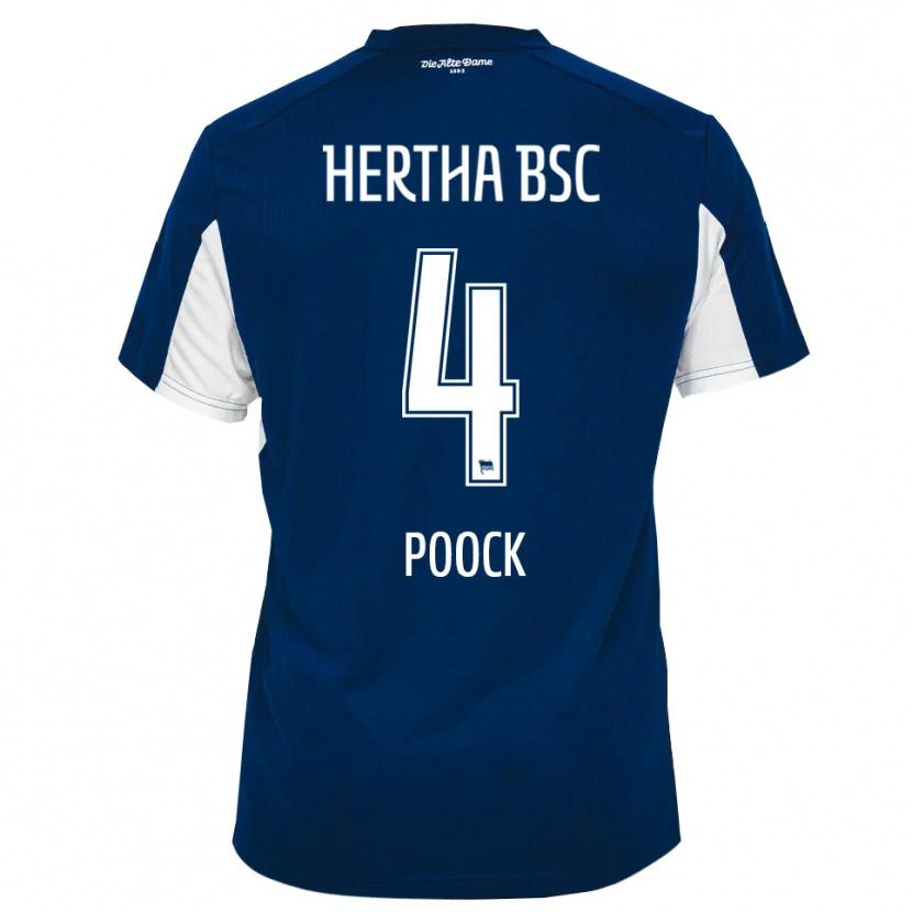 Danxen Dětské Svenja Poock #4 Bílá Modrá Domů Hráčské Dresy 2025/26 Dres