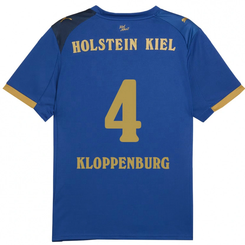 Danxen Dětské Len Kloppenburg #4 Modrá Zlatá Domů Hráčské Dresy 2025/26 Dres