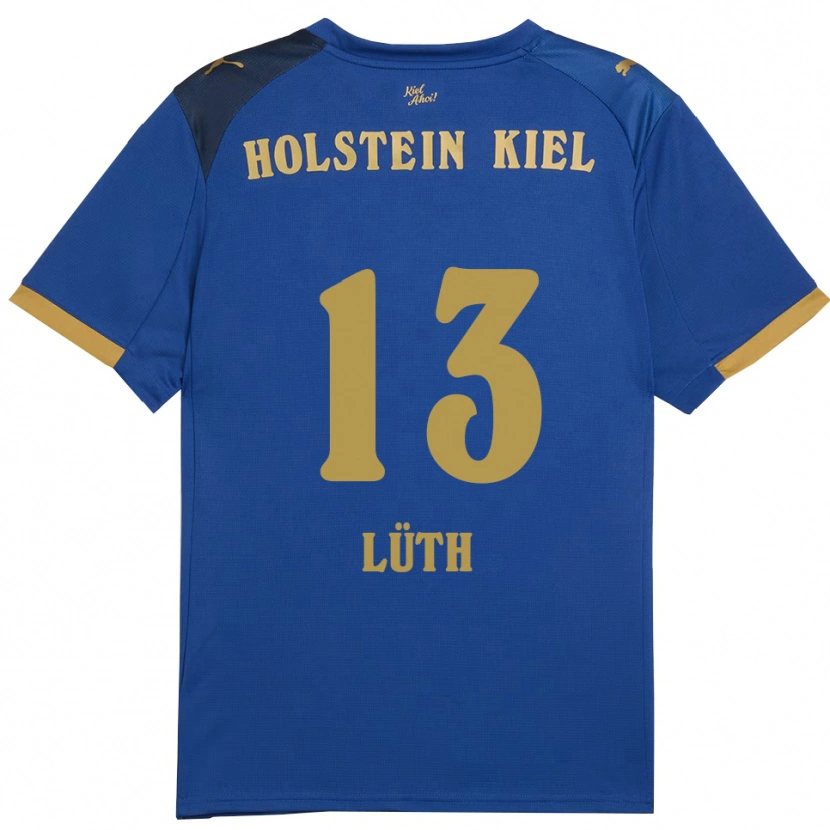 Danxen Dětské Felix Lüth #13 Modrá Zlatá Domů Hráčské Dresy 2025/26 Dres