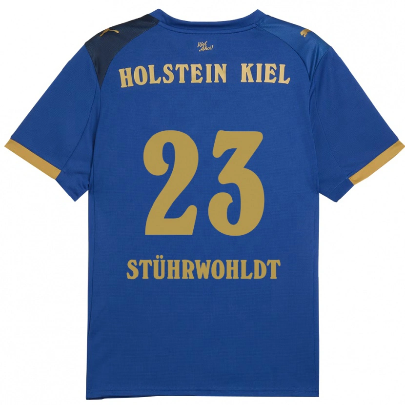 Danxen Dětské Timon Stührwohldt #23 Modrá Zlatá Domů Hráčské Dresy 2025/26 Dres