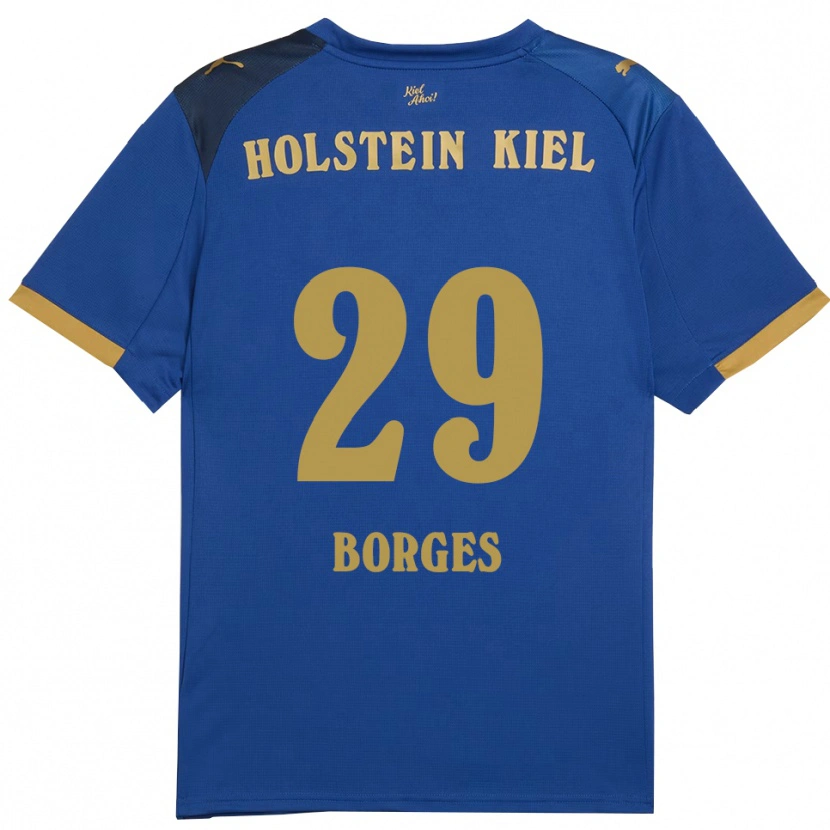 Danxen Dětské Lenny Borges #29 Modrá Zlatá Domů Hráčské Dresy 2025/26 Dres