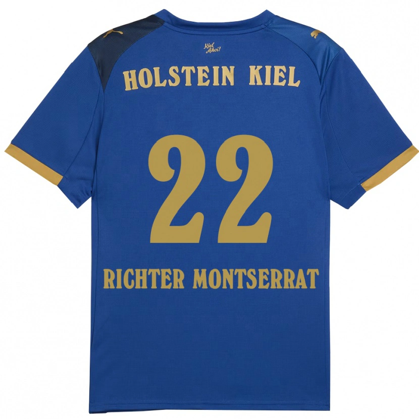 Danxen Dětské Mark Richter Montserrat #22 Modrá Zlatá Domů Hráčské Dresy 2025/26 Dres