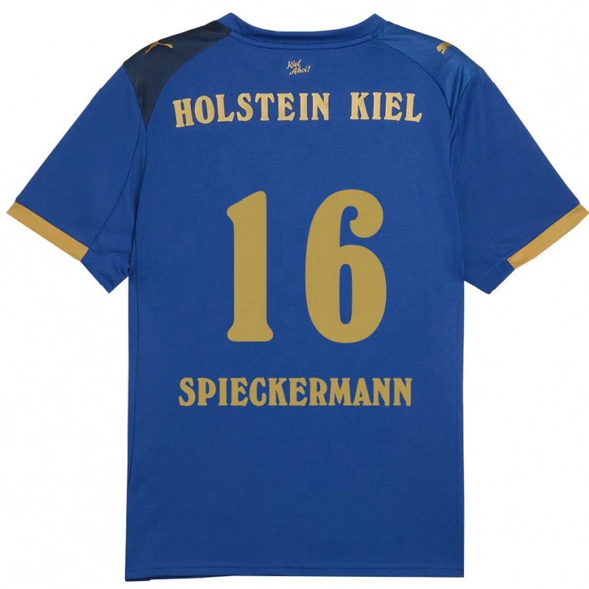 Danxen Dětské Tim Spieckermann #16 Modrá Zlatá Domů Hráčské Dresy 2025/26 Dres