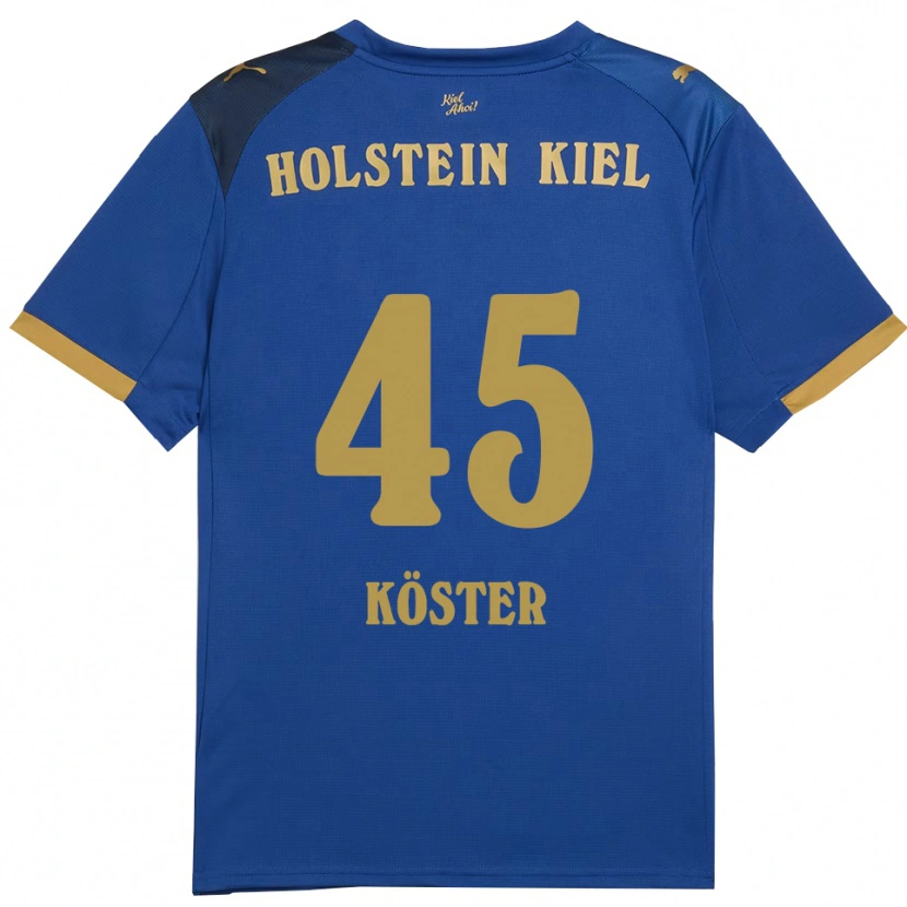 Danxen Dětské Louis Köster #45 Modrá Zlatá Domů Hráčské Dresy 2025/26 Dres