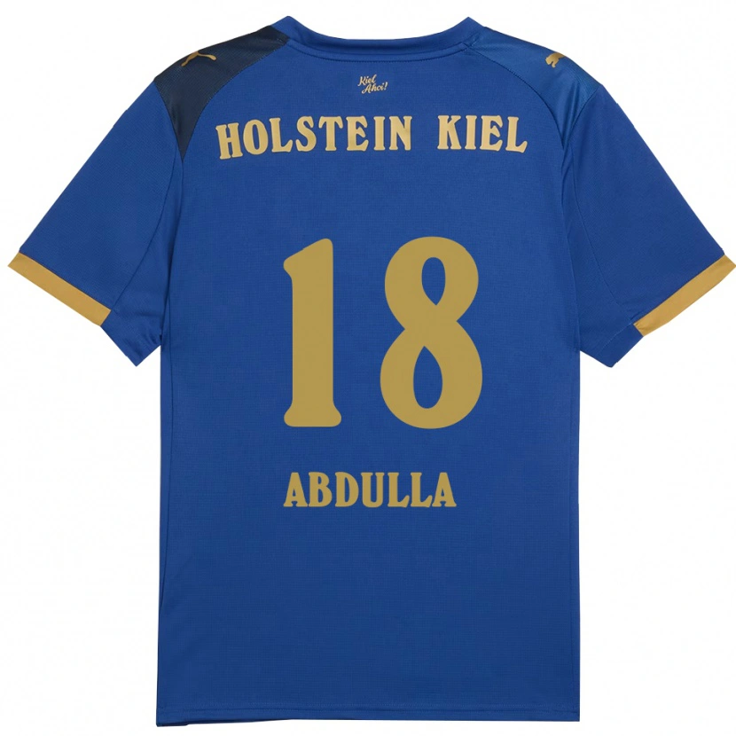 Danxen Dětské Ali Abdulla #18 Modrá Zlatá Domů Hráčské Dresy 2025/26 Dres