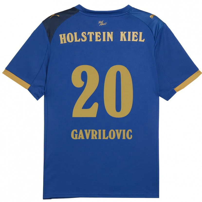 Danxen Dětské Helena Gavrilovic #20 Modrá Zlatá Domů Hráčské Dresy 2025/26 Dres