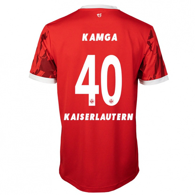 Danxen Dětské Enis Kamga #40 Červená Bílá Domů Hráčské Dresy 2025/26 Dres