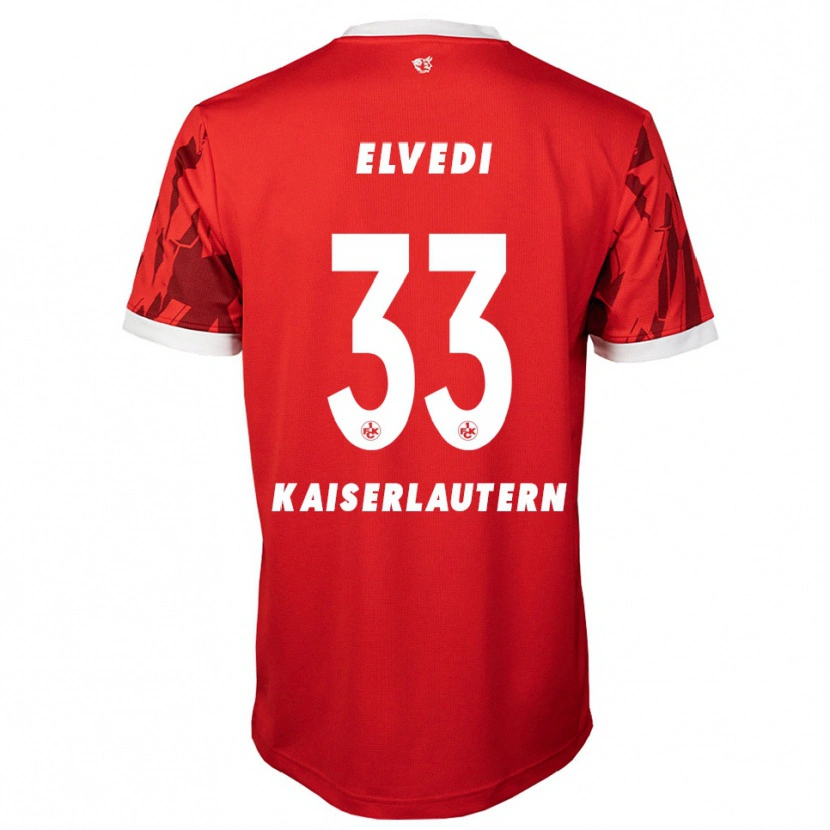 Danxen Dětské Jan Elvedi #33 Červená Bílá Domů Hráčské Dresy 2025/26 Dres