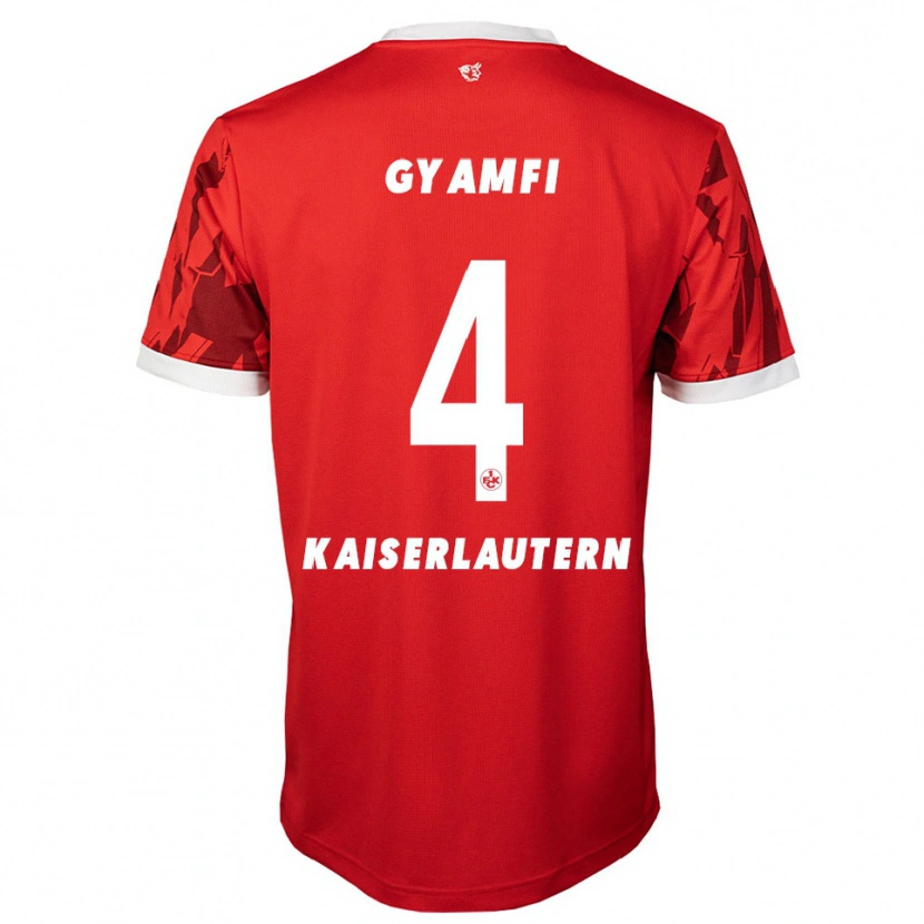 Danxen Dětské Maxwell Gyamfi #4 Červená Bílá Domů Hráčské Dresy 2025/26 Dres