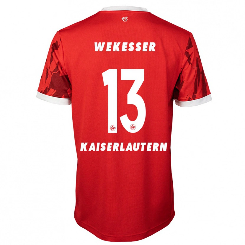 Danxen Dětské Erik Wekesser #13 Červená Bílá Domů Hráčské Dresy 2025/26 Dres