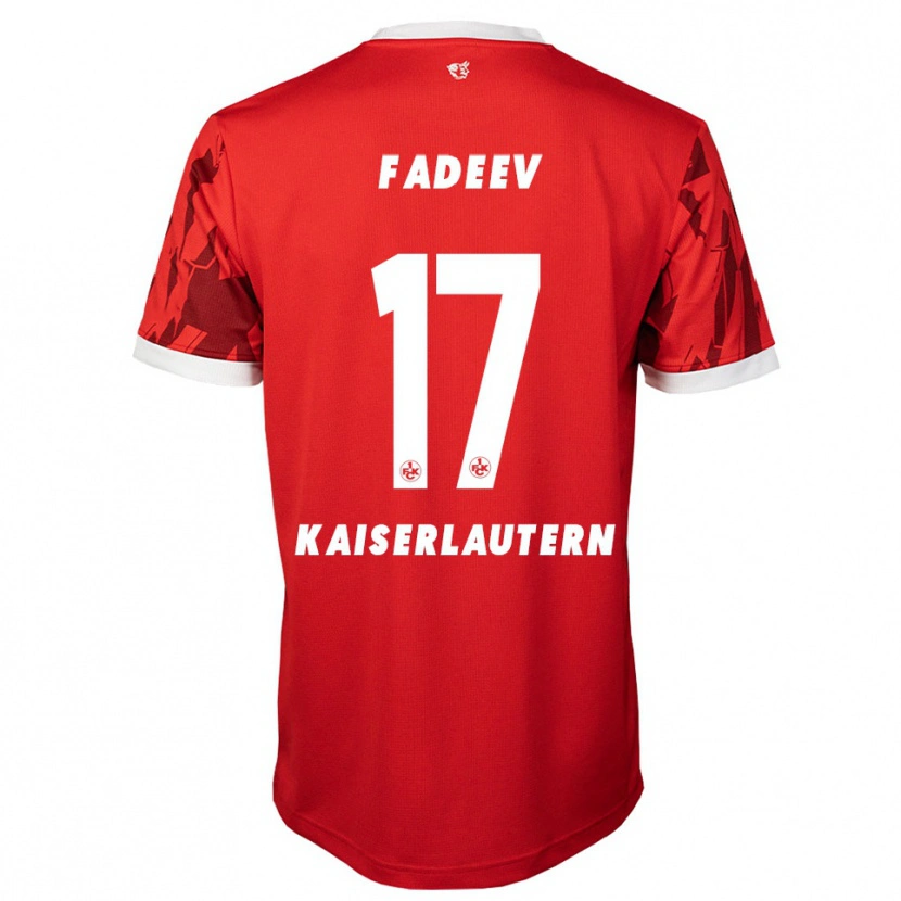 Danxen Dětské Vladislav Fadeev #17 Červená Bílá Domů Hráčské Dresy 2025/26 Dres
